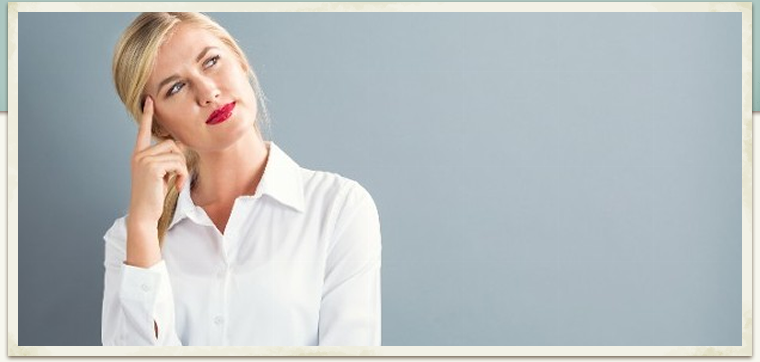 woman thinking about question