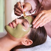 Woman enjoying a Repêchage® Matcha Fusion Facial